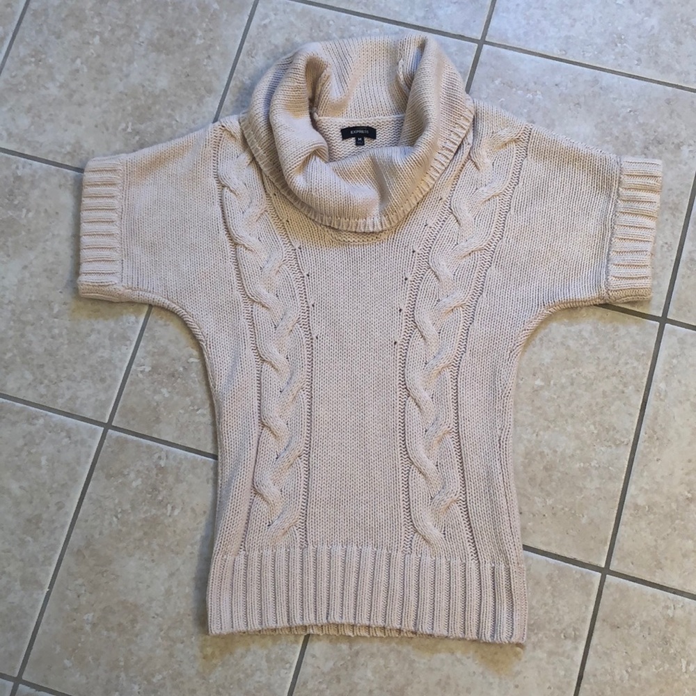 Express cable knit cowl neck sweater